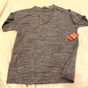 RACHEL Rachel Roy gray t-shirt with cutout xs nwt